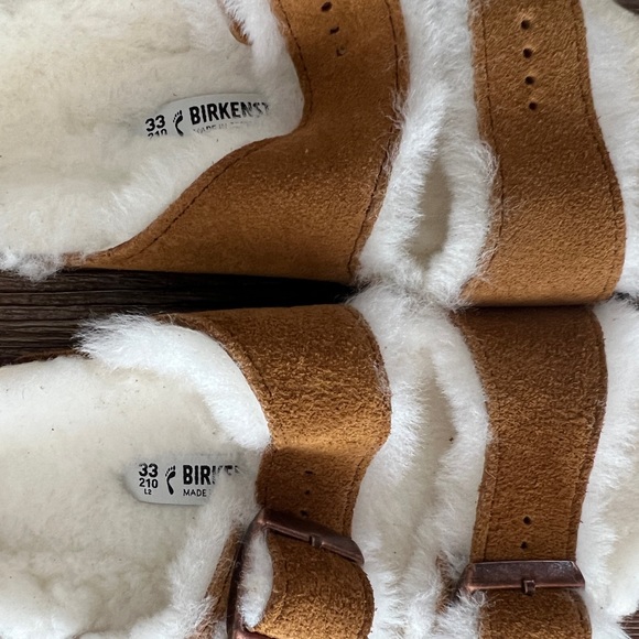 BIRKENSTOCK Arizona Shearling Mink Suede Girls Shoes Sandals size 33EU - Picture 5 of 8